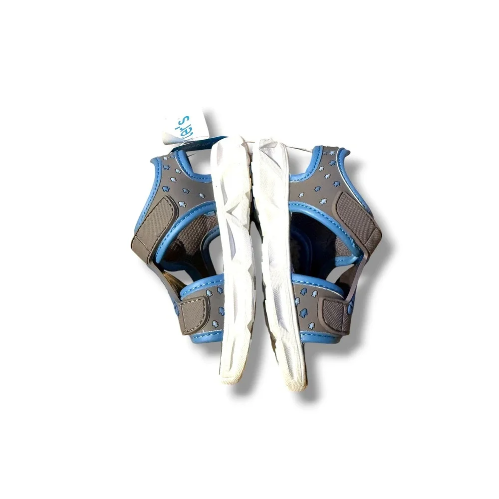 Carter's Toddler Shark Sandals Size‎ 7M Blue Grey Light-Up Summer Shoes NEW